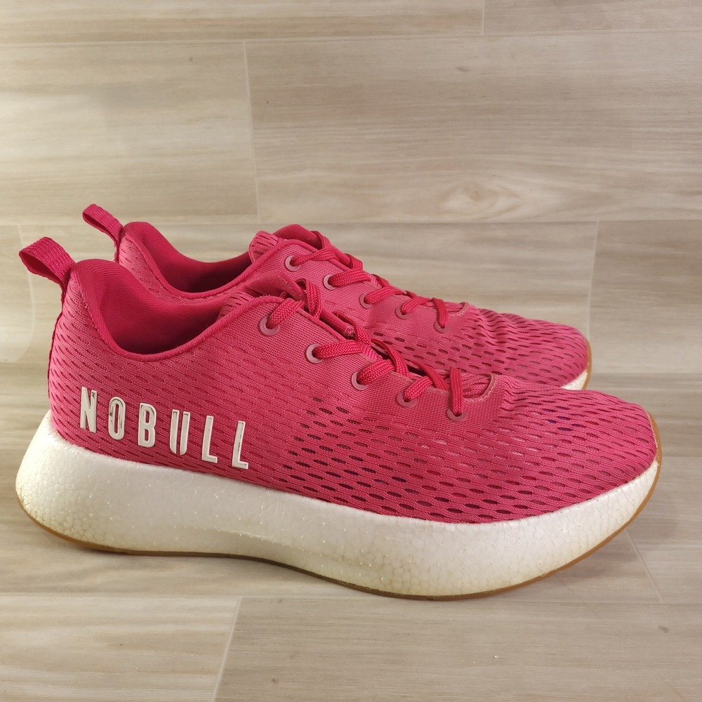 NOBULL Mesh Runner Women 14 Men 12.5 Pink Training Shoes Gum Sole Athletic